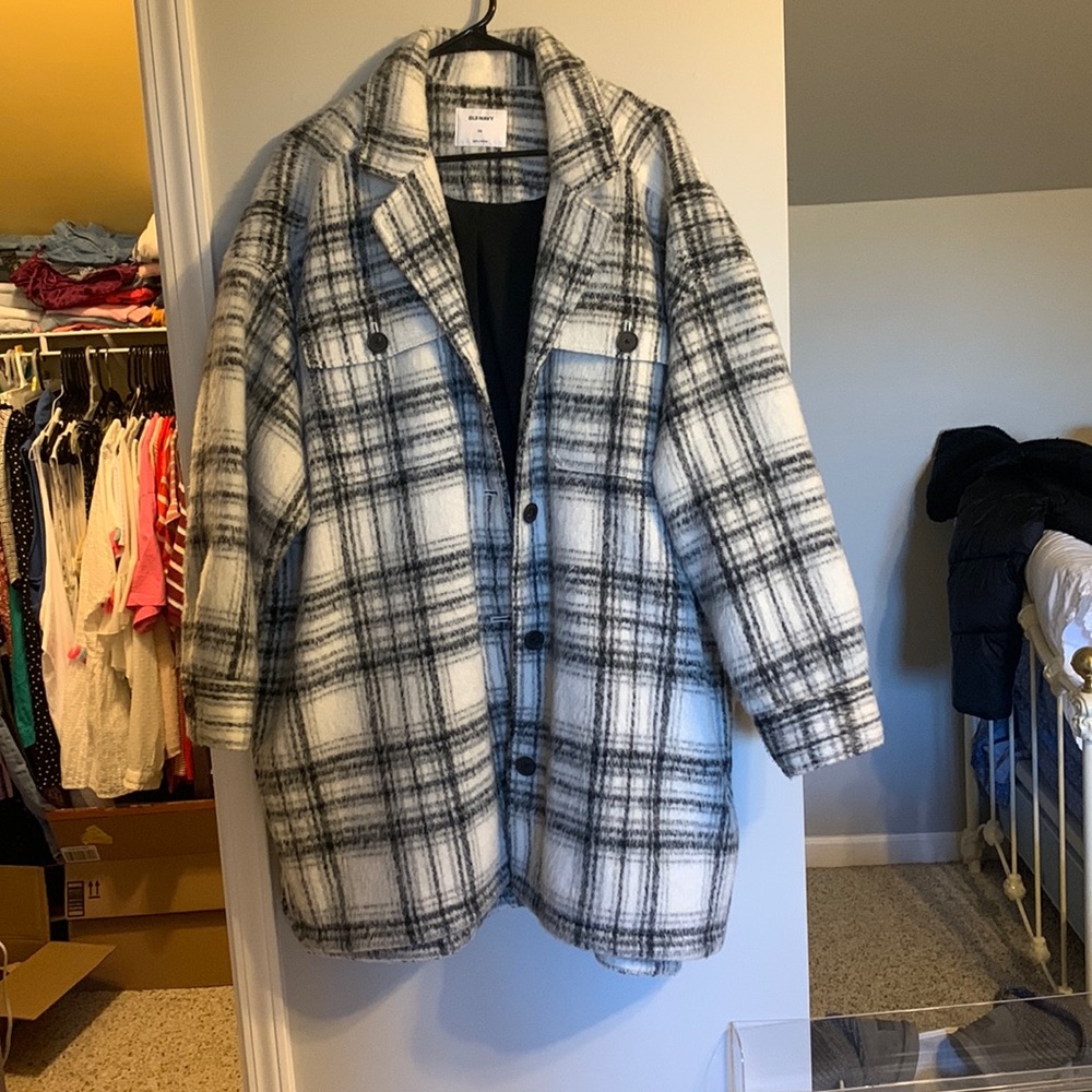 Long flannel shacket size XXL from Old Navy
